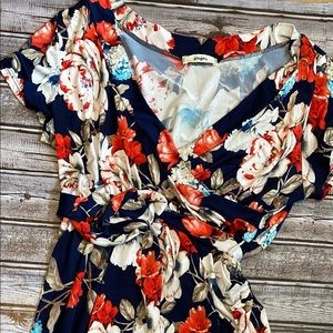 Faux wrap maxi dress